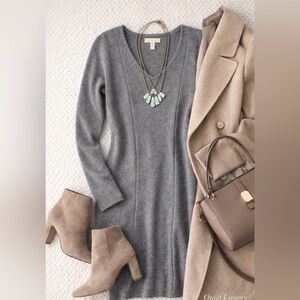 Banana Republic Wells Sweater Dress | Gracious Grey | Quiet Luxury